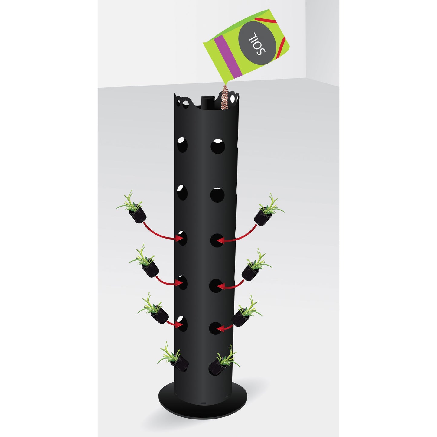 FLOWER TOWER VERTICAL PLANTER FLOOR STANDING